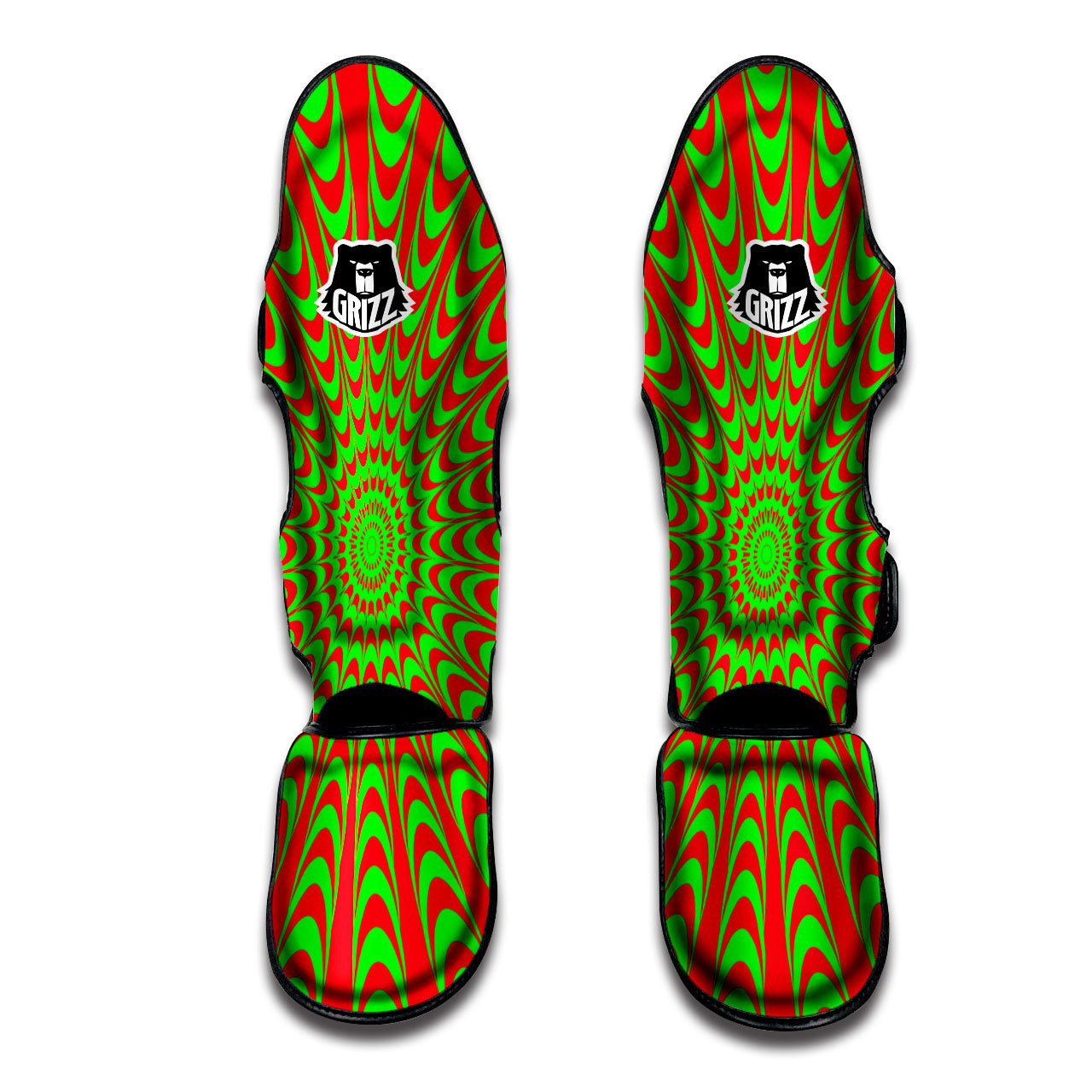 Moving Optical Illusion Twisted Colors Muay Thai Shin Guards