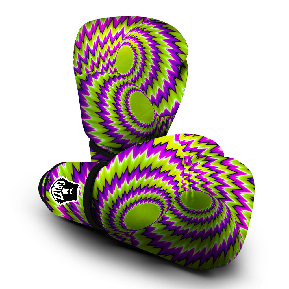 Moving Optical Illusion Green Vortex Boxing Gloves-grizzshop