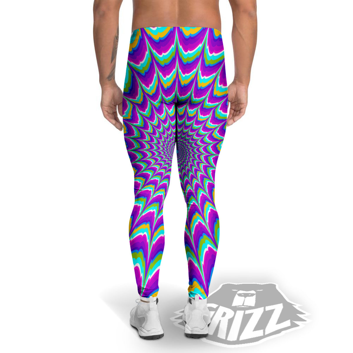 Moving Optical Illusion Purple Dizzy Men's Leggings-grizzshop