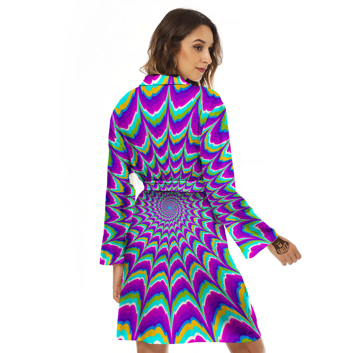 Moving Optical Illusion Purple Dizzy Women's Robe-grizzshop
