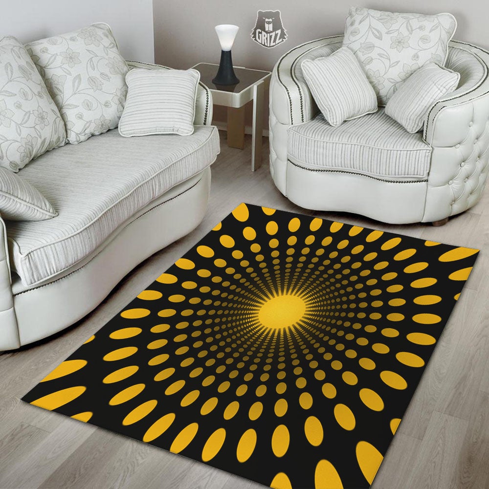 Moving Optical Yellow Explosion Illusion Floor Mat-grizzshop