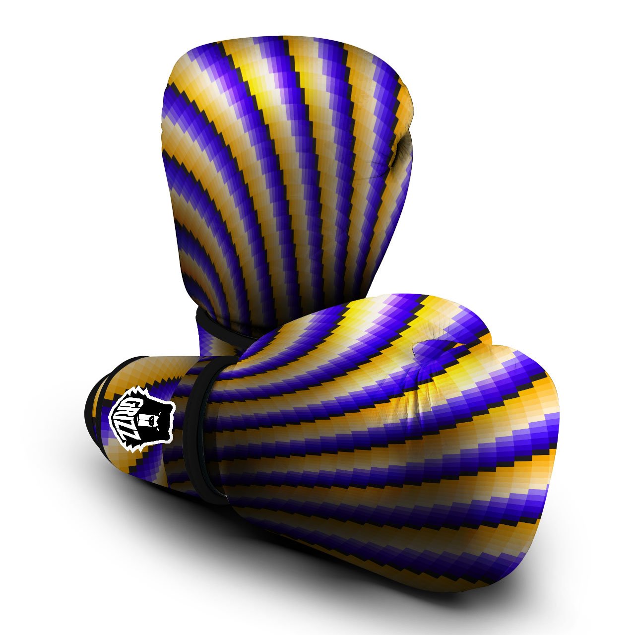 Moving Optical Yellow Vortex Illusion Boxing Gloves-grizzshop