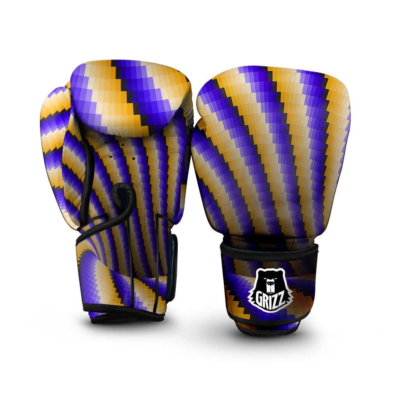 Moving Optical Yellow Vortex Illusion Boxing Gloves-grizzshop