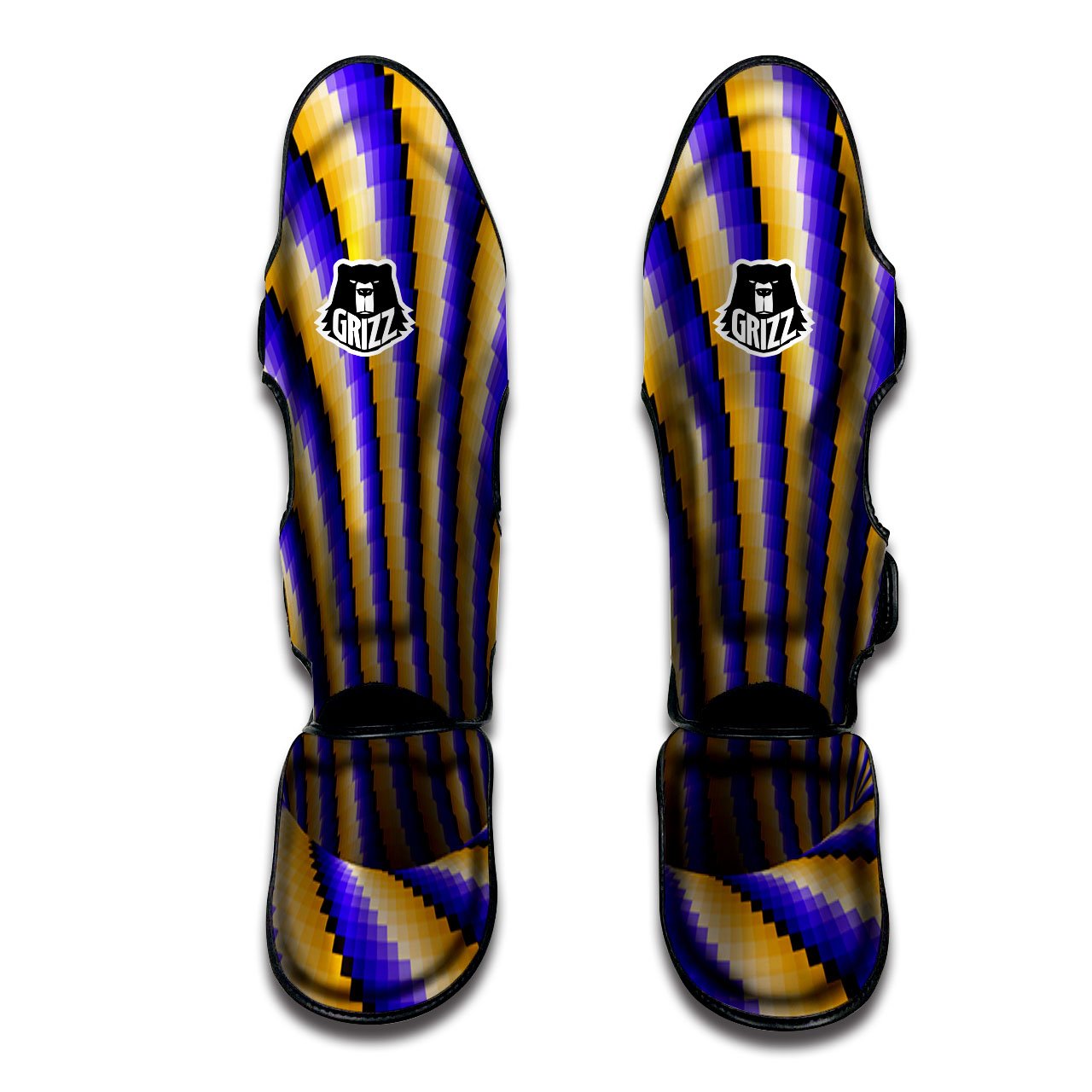 Moving Optical Illusion Twisted Spiral Muay Thai Shin Guards