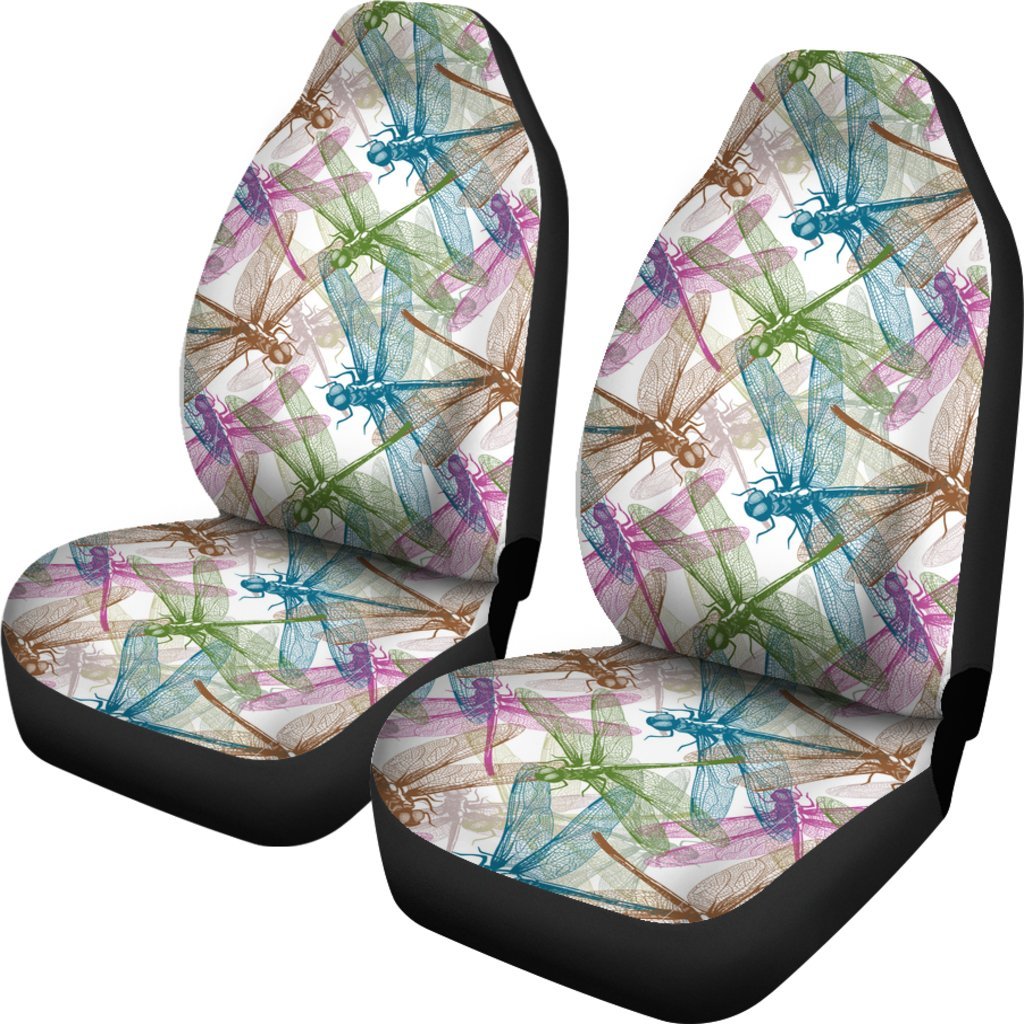 Muliticolor Crowd Dragonfly Car Seat Cover Car Seat Universal Fit-grizzshop