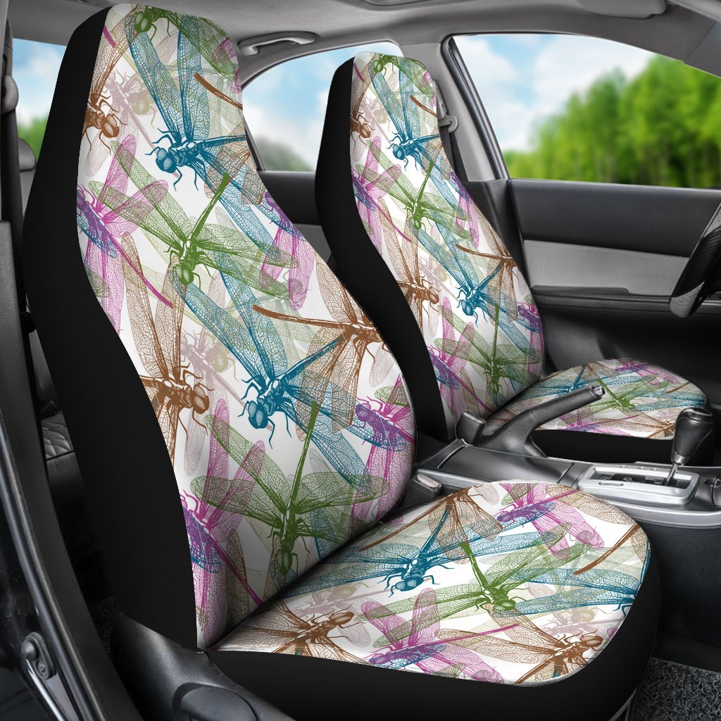Muliticolor Crowd Dragonfly Car Seat Cover Car Seat Universal Fit-grizzshop