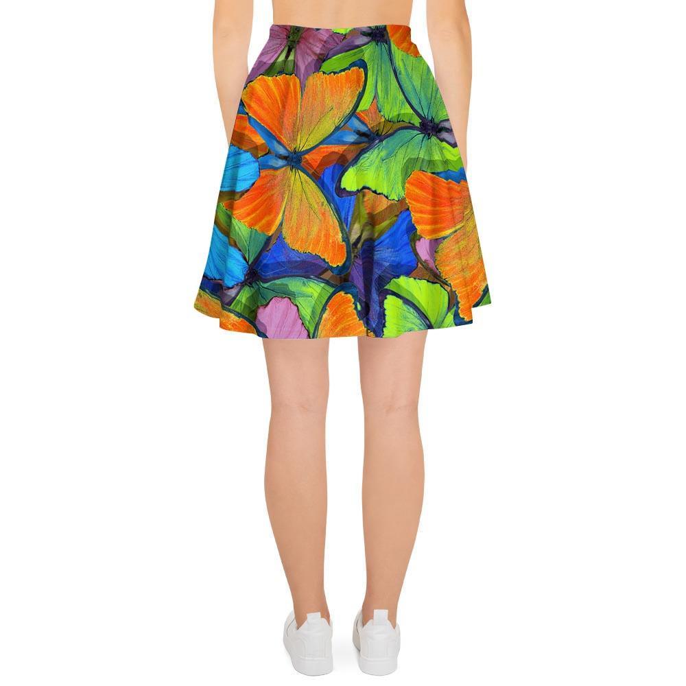 Multicolor Butterfly Print Women's Skirt-grizzshop