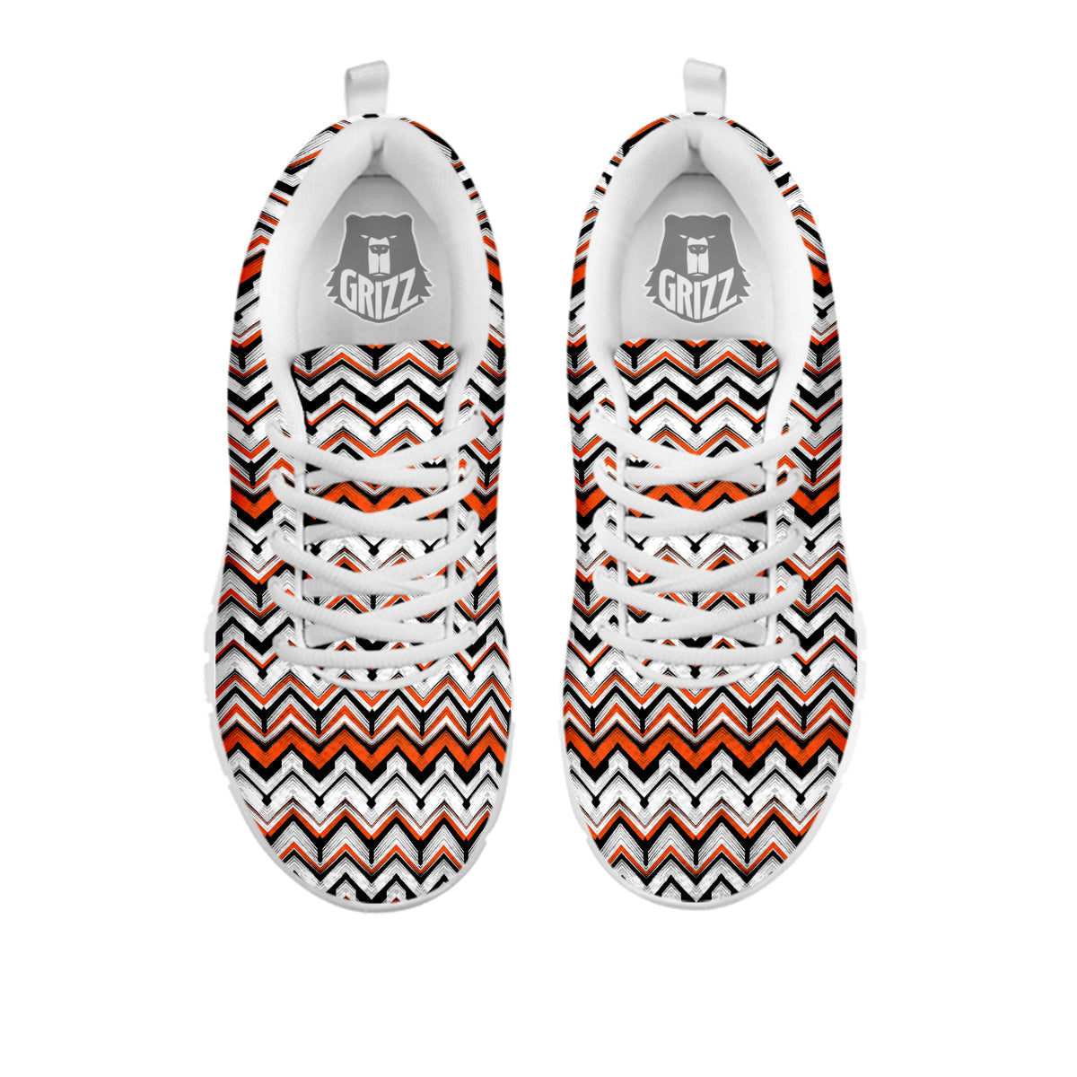 Multicolor Hand Drawn Zigzag Print White Sneaker-grizzshop