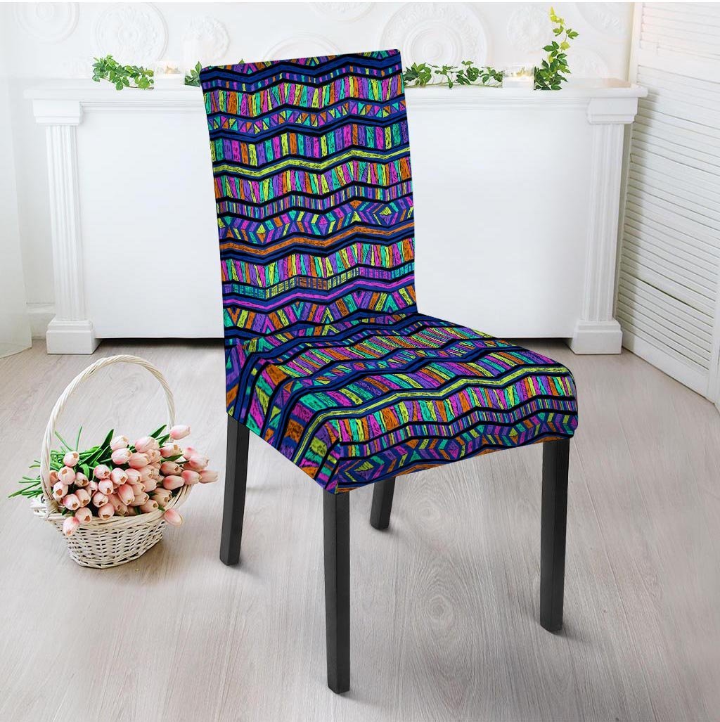 Multicolor Indian Aztec Doodle Elements Abstract Chair Cover-grizzshop