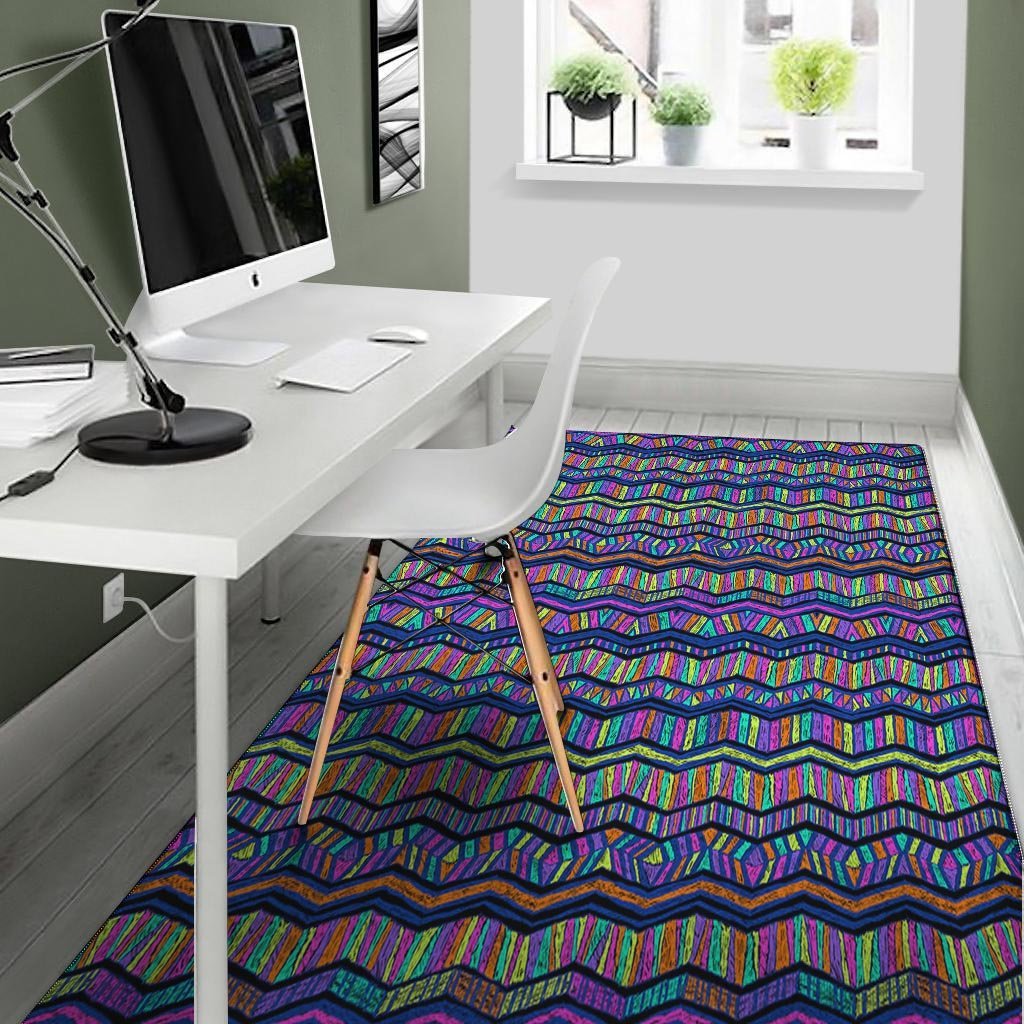Multicolor Indian Aztec Doodle Elements Abstract Floor Mat-grizzshop