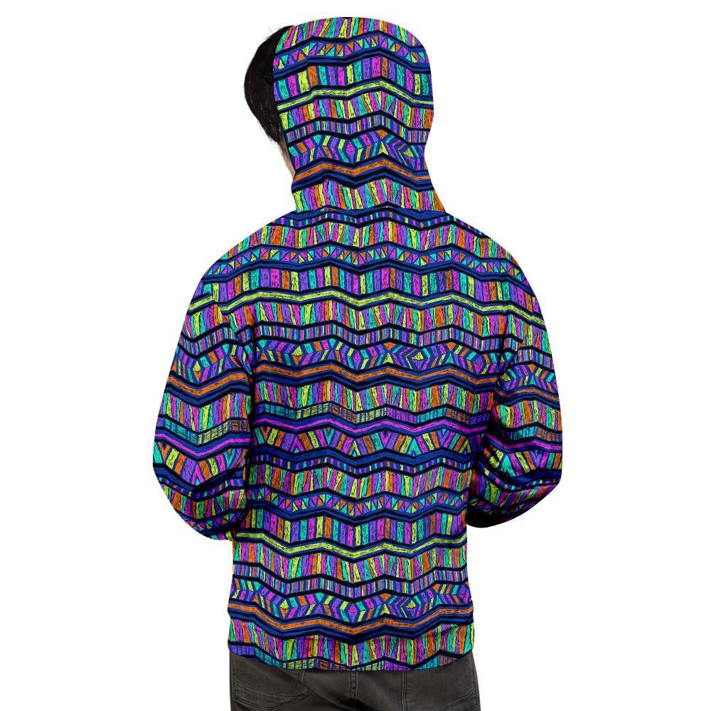 Multicolor Indian Aztec Doodle Elements Abstract Men's Hoodie-grizzshop