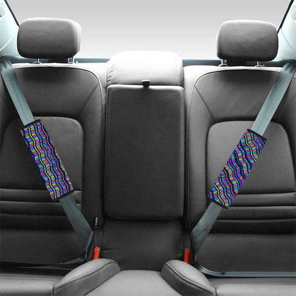 Multicolor Indian Aztec Doodle Elements Abstract Seat Belt Cover-grizzshop