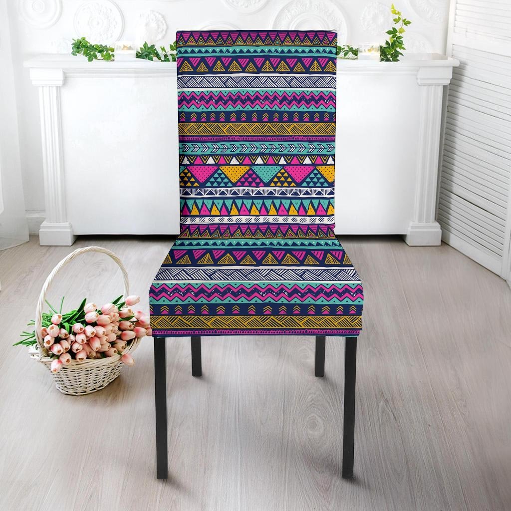 Multicolor Indian Aztec Geometric Art Chair Cover-grizzshop