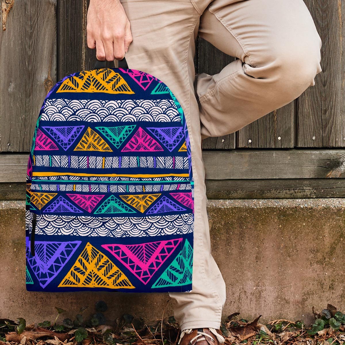 Multicolor Native Aztec Abstract Doodle Backpack-grizzshop