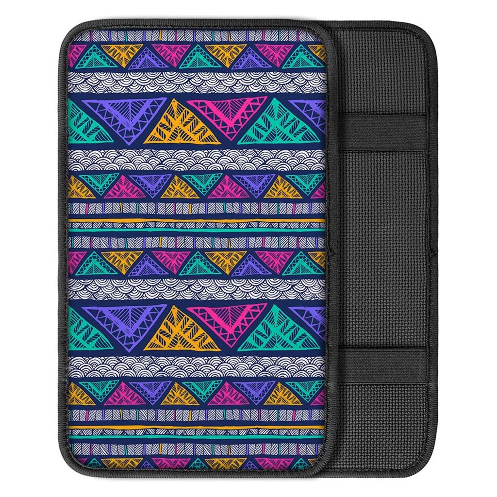 Multicolor Native Aztec Abstract Doodle Car Console Cover-grizzshop