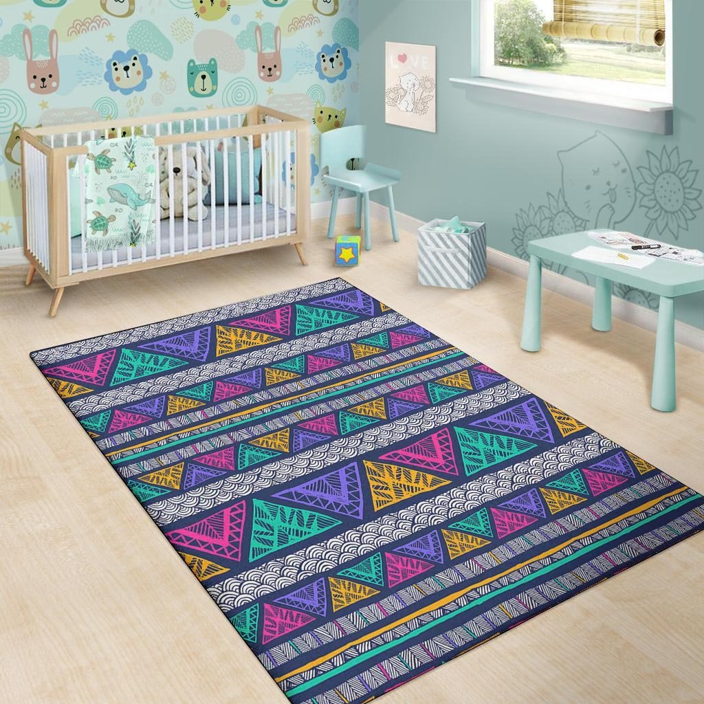 Multicolor Native Aztec Abstract Doodle Floor Mat-grizzshop