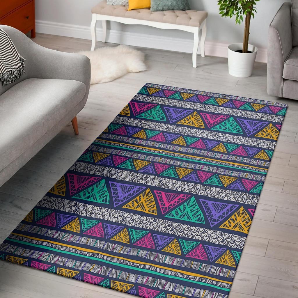 Multicolor Native Aztec Abstract Doodle Floor Mat-grizzshop