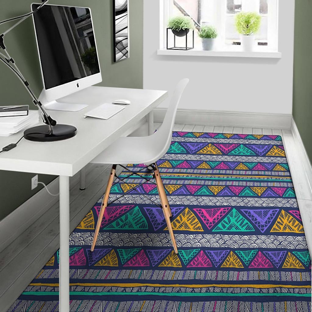 Multicolor Native Aztec Abstract Doodle Floor Mat-grizzshop