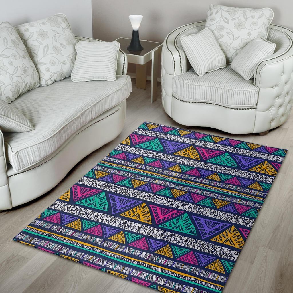 Multicolor Native Aztec Abstract Doodle Floor Mat-grizzshop