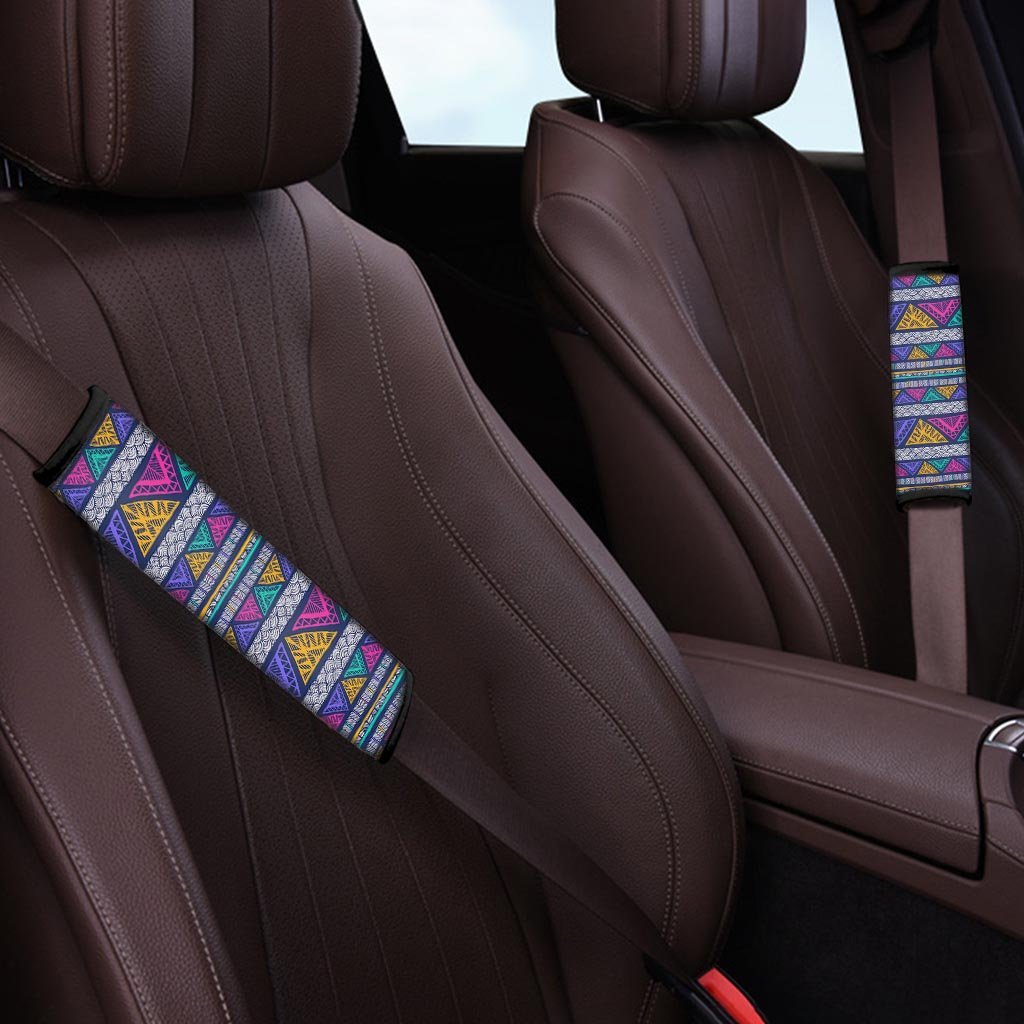 Multicolor Native Aztec Abstract Doodle Seat Belt Cover-grizzshop