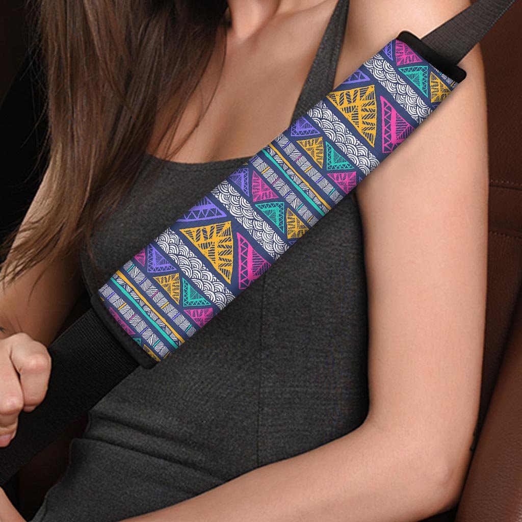 Multicolor Native Aztec Abstract Doodle Seat Belt Cover-grizzshop