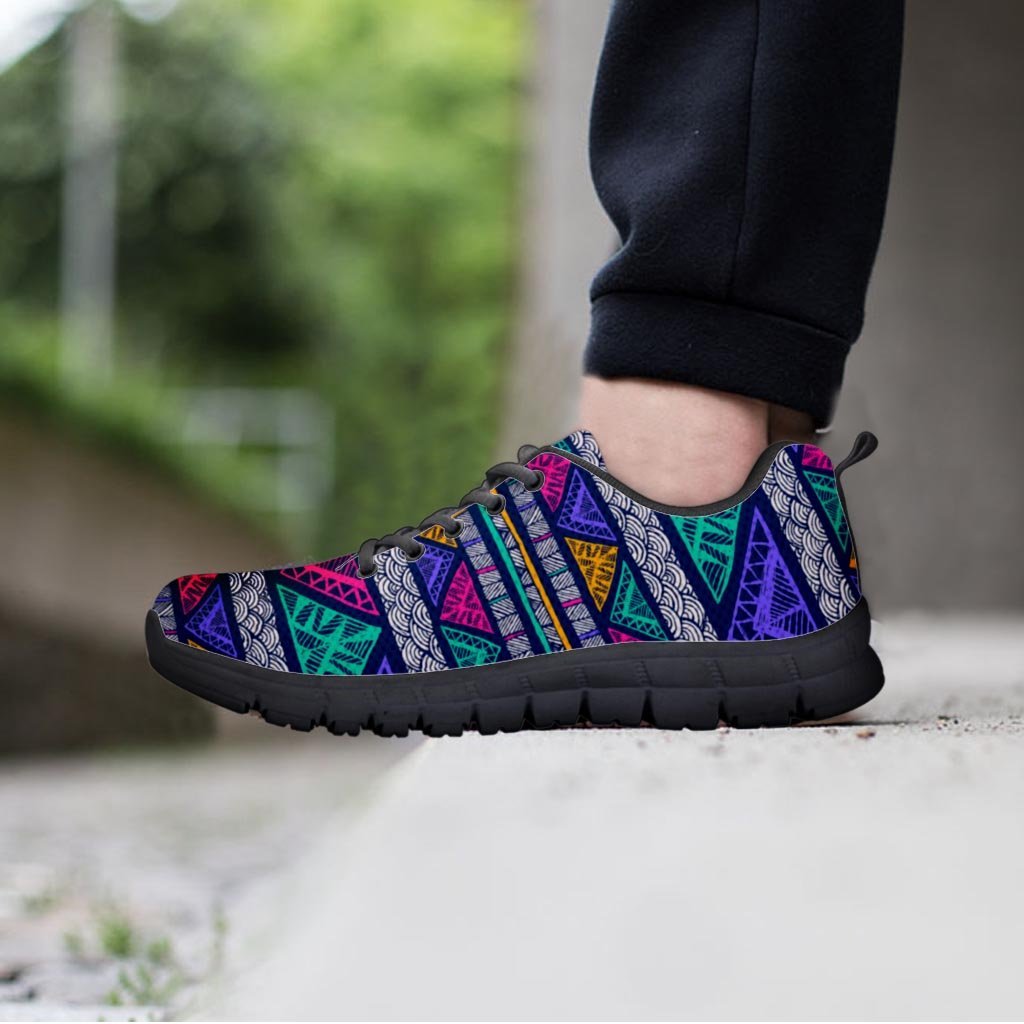 Multicolor Native Aztec Abstract Doodle Women's Sneakers-grizzshop
