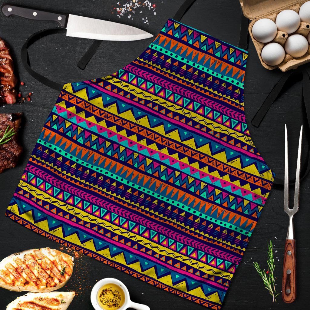 Multicolor Native Aztec Abstract Geometric Men's Apron-grizzshop