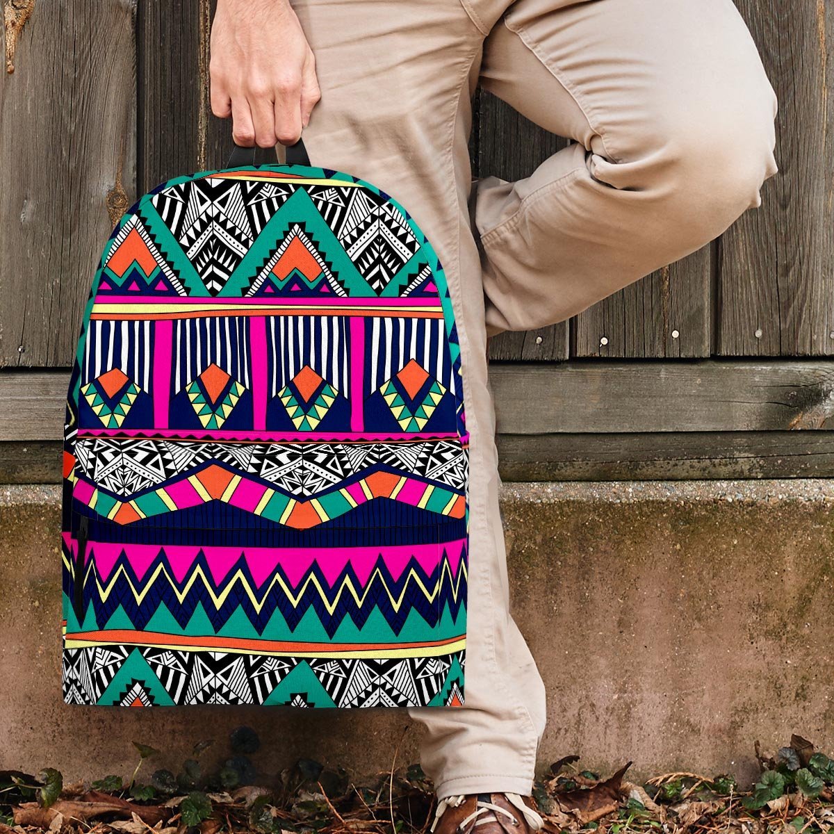 Multicolor Native Aztec Doodle Abstract Backpack-grizzshop