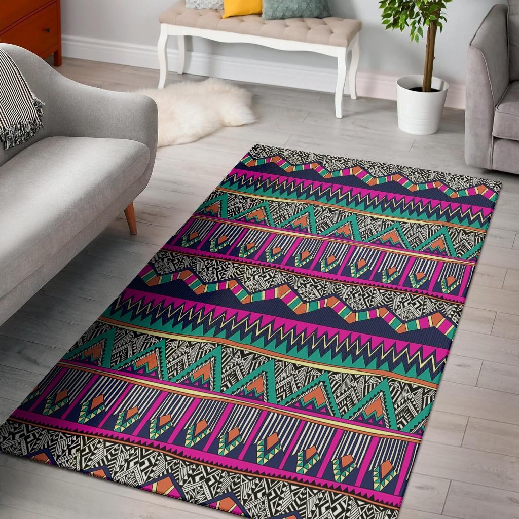 Multicolor Native Aztec Doodle Abstract Floor Mat-grizzshop