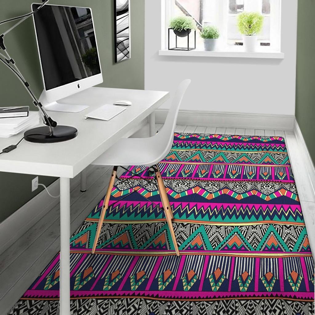 Multicolor Native Aztec Doodle Abstract Floor Mat-grizzshop