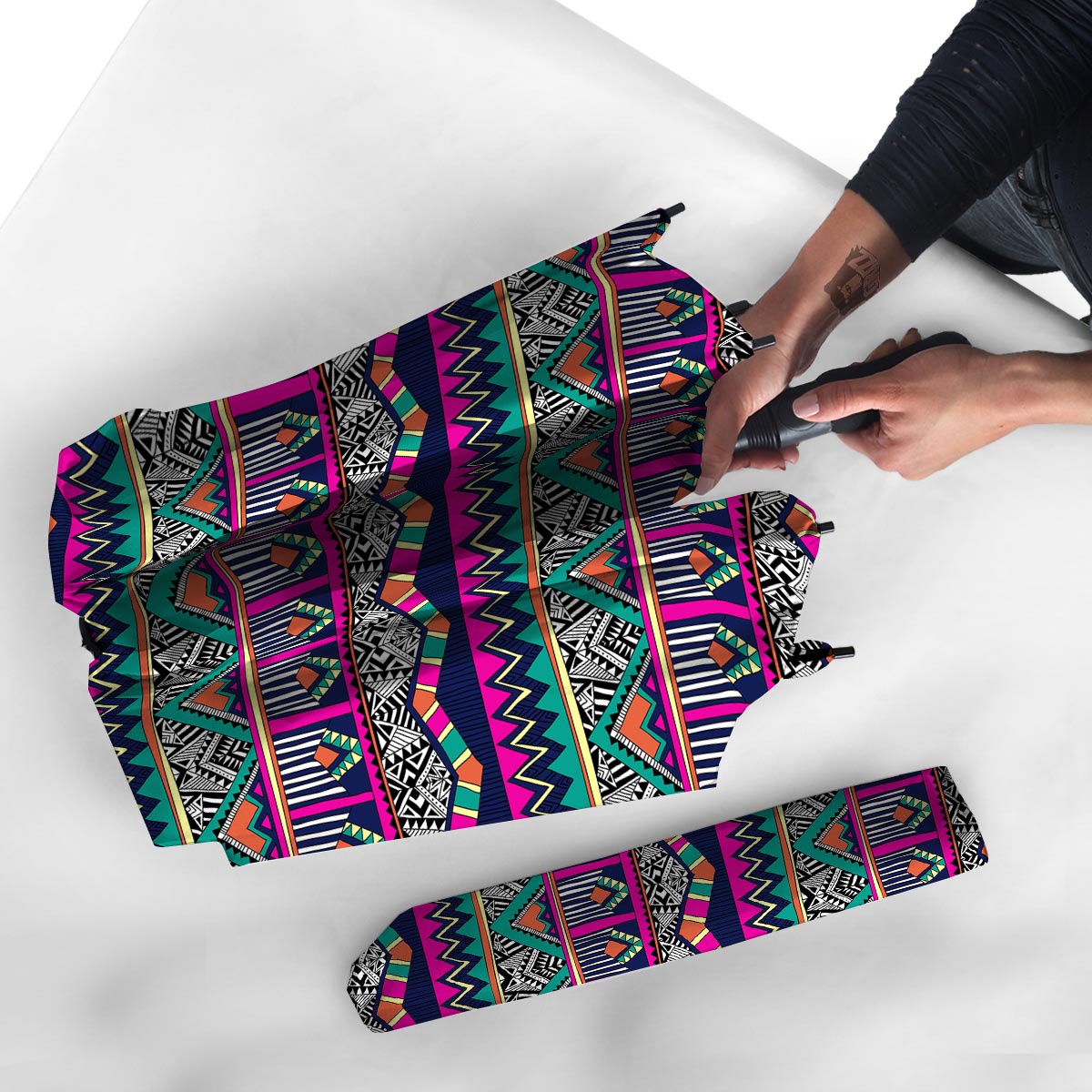 Multicolor Native Aztec Doodle Abstract Umbrella-grizzshop