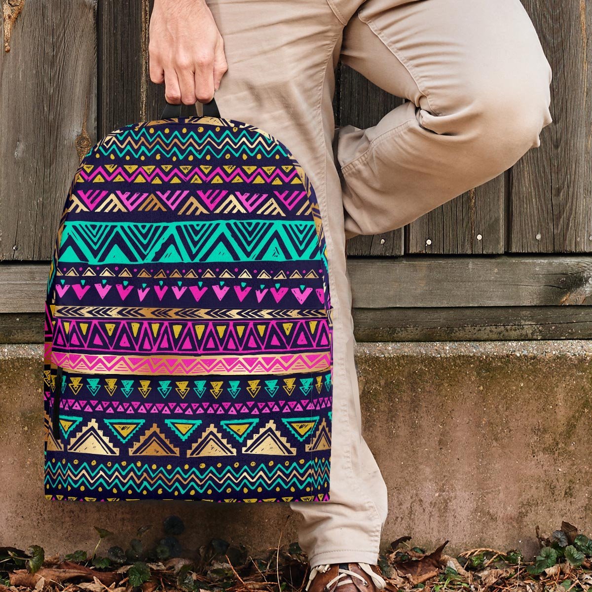 Multicolor Native Aztec Doodle Backpack-grizzshop