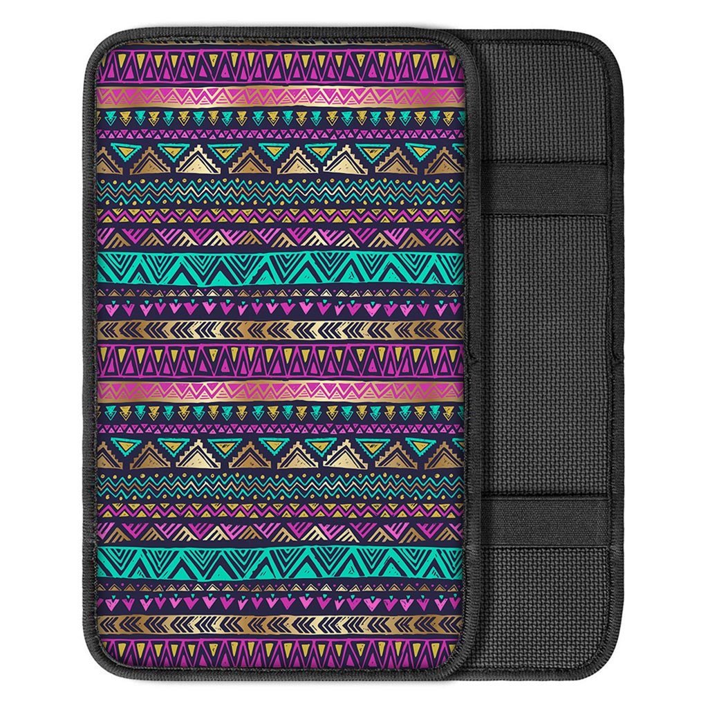 Multicolor Native Aztec Doodle Car Console Cover-grizzshop
