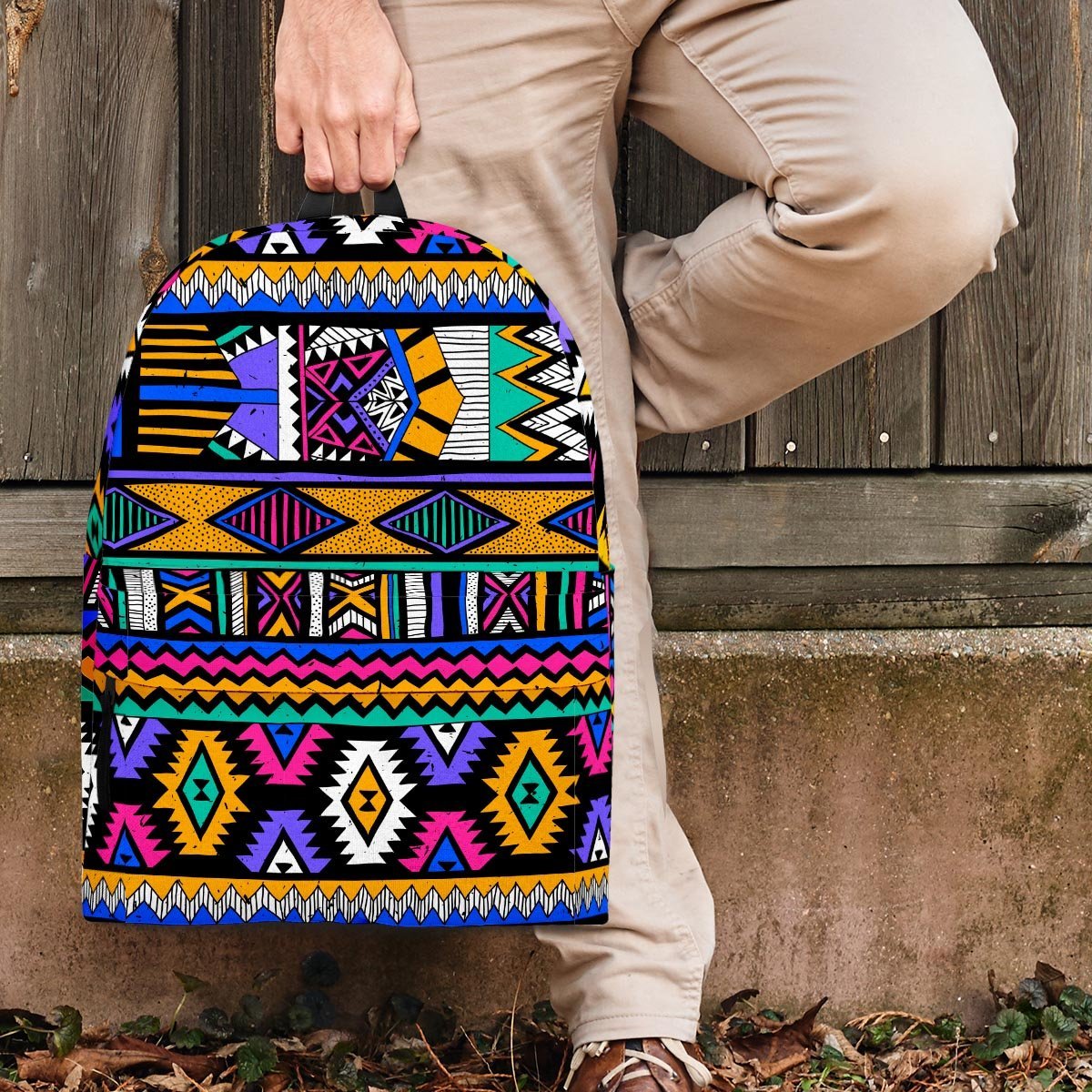 Multicolor Native Aztec Doodle Element Backpack-grizzshop