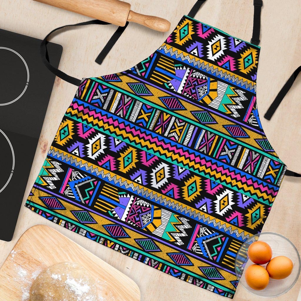 Multicolor Native Aztec Doodle Element Women's Apron-grizzshop