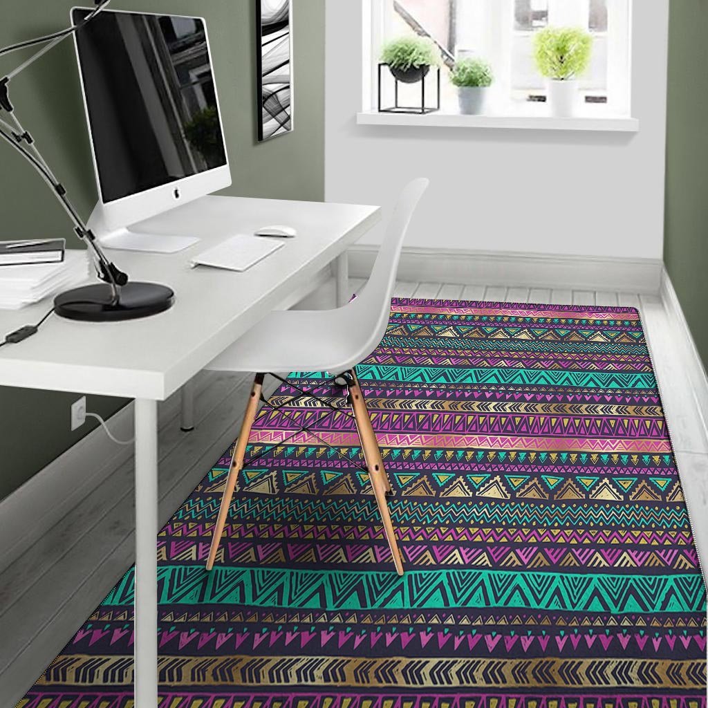Multicolor Native Aztec Doodle Floor Mat-grizzshop