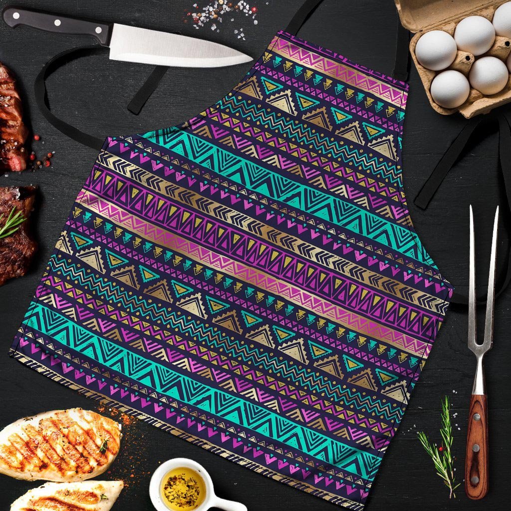Multicolor Native Aztec Doodle Men's Apron-grizzshop
