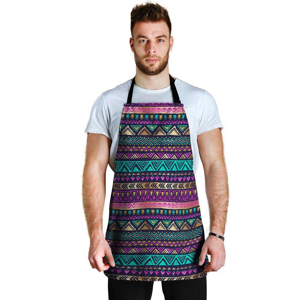 Multicolor Native Aztec Doodle Men's Apron-grizzshop