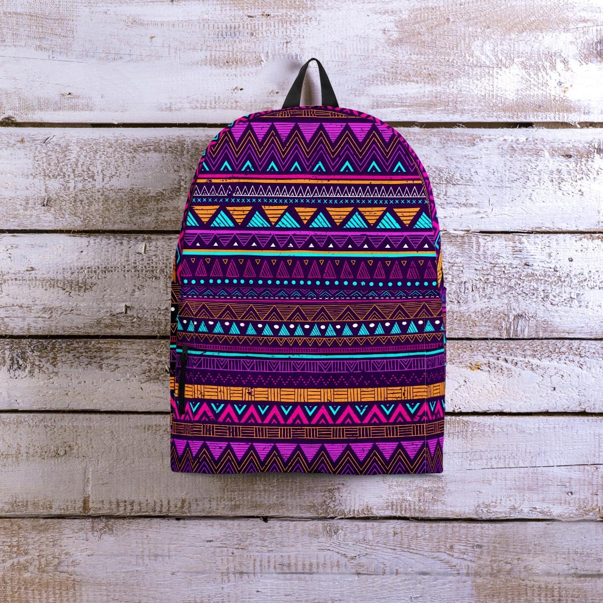 Multicolor Native Aztec Doodle Striped Backpack-grizzshop
