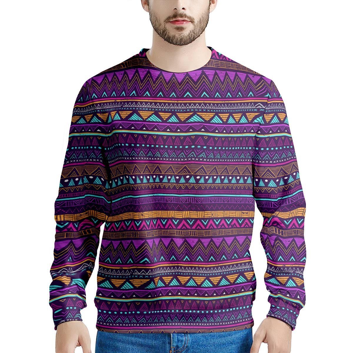 Multicolor Native Aztec Doodle Women's Zip Up Hoodie