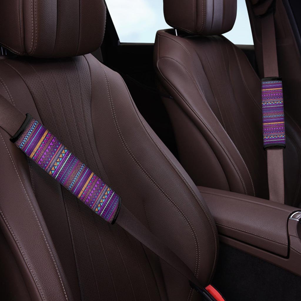 Multicolor Native Aztec Doodle Striped Seat Belt Cover-grizzshop