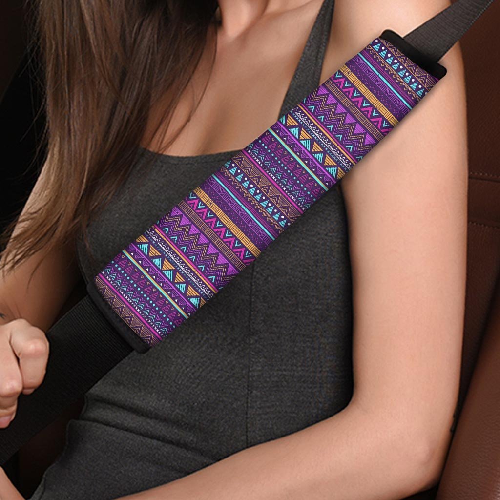 Multicolor Native Aztec Doodle Striped Seat Belt Cover-grizzshop