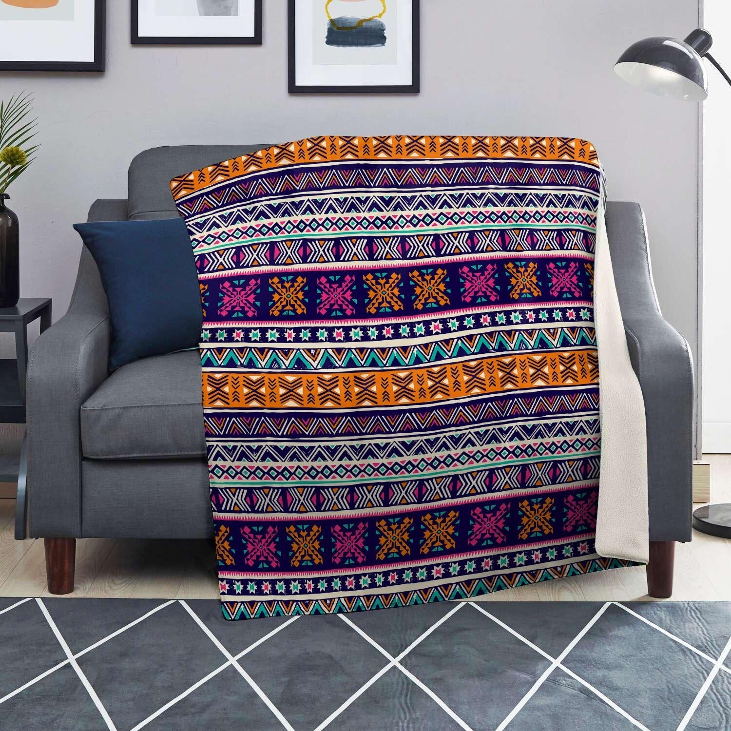 Multicolor Native Aztec Geometric Hipster Blanket-grizzshop