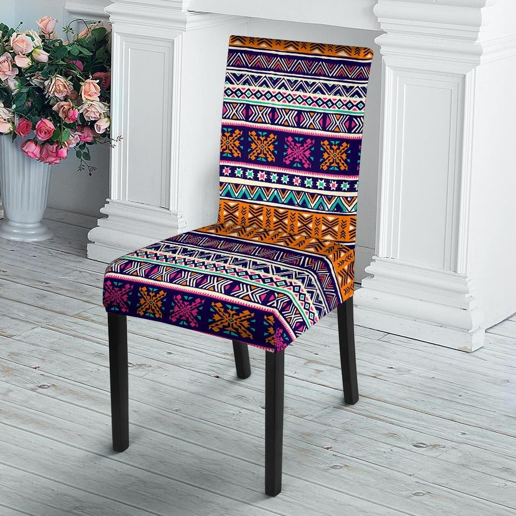 Multicolor Native Aztec Geometric Hipster Chair Cover-grizzshop