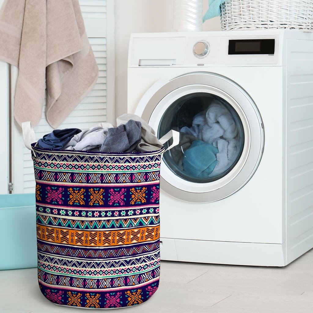 Multicolor Native Aztec Geometric Hipster Laundry Basket-grizzshop