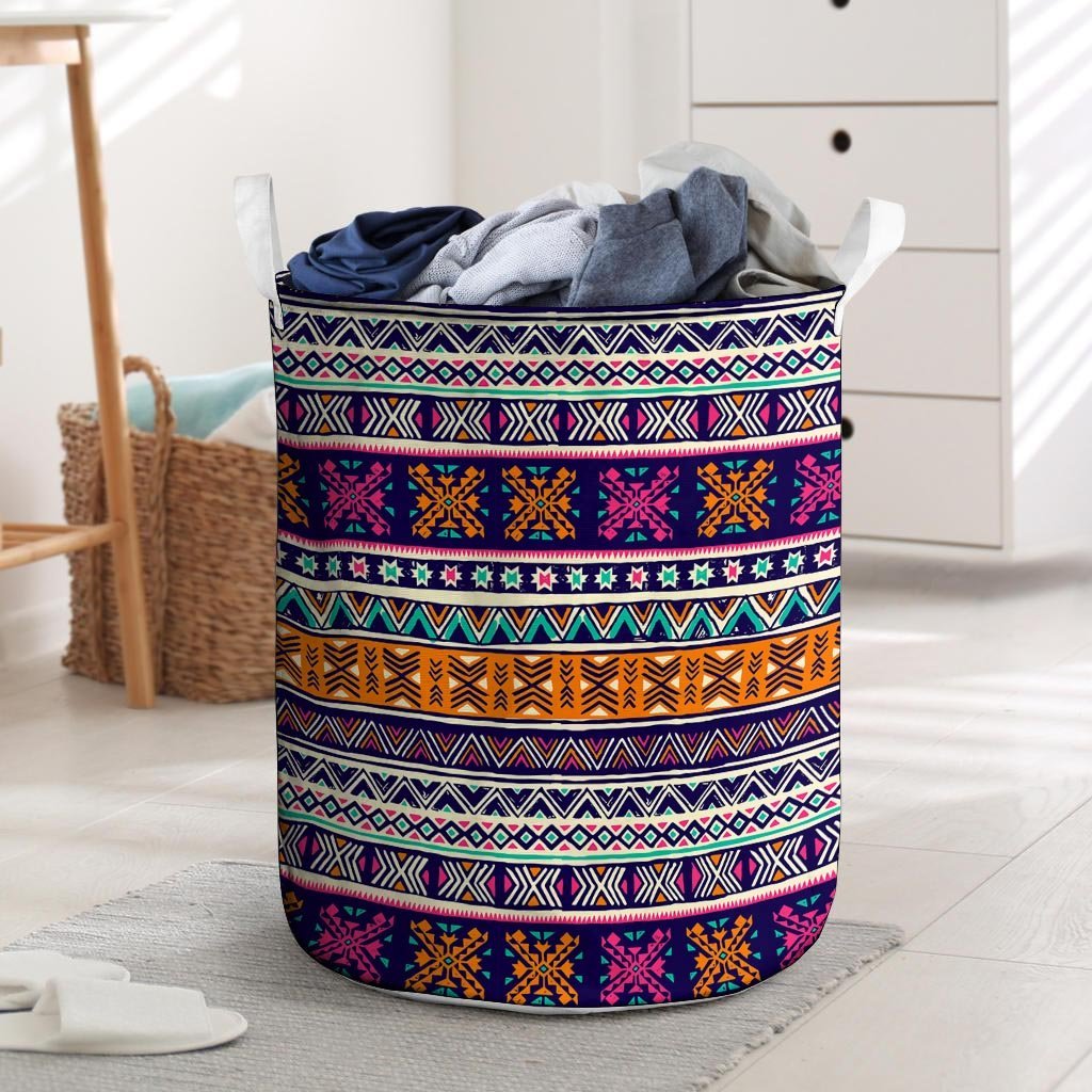 Multicolor Native Aztec Geometric Hipster Laundry Basket-grizzshop