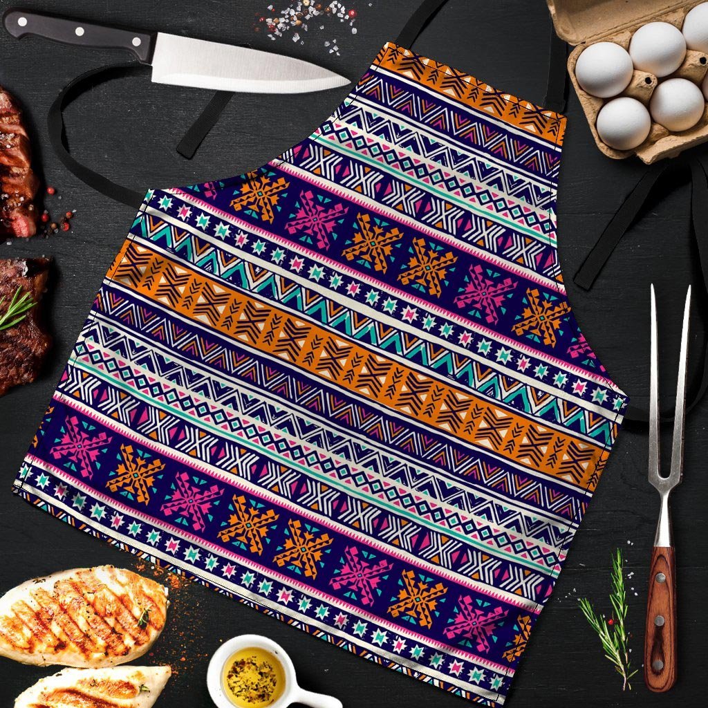Multicolor Native Aztec Geometric Hipster Men's Apron-grizzshop