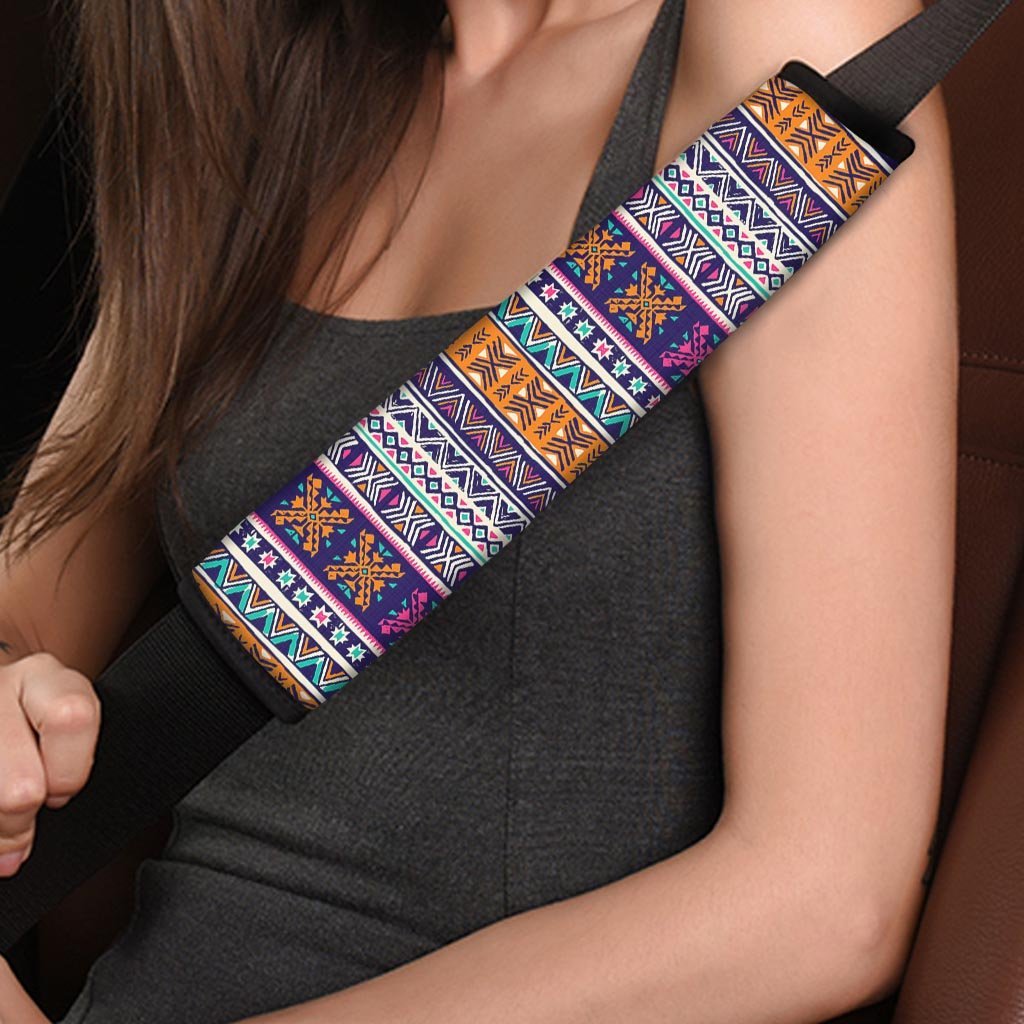 Multicolor Native Aztec Geometric Hipster Seat Belt Cover-grizzshop