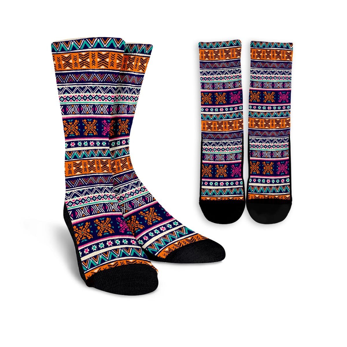 Multicolor Native Aztec Geometric Hipster Unisex Socks-grizzshop