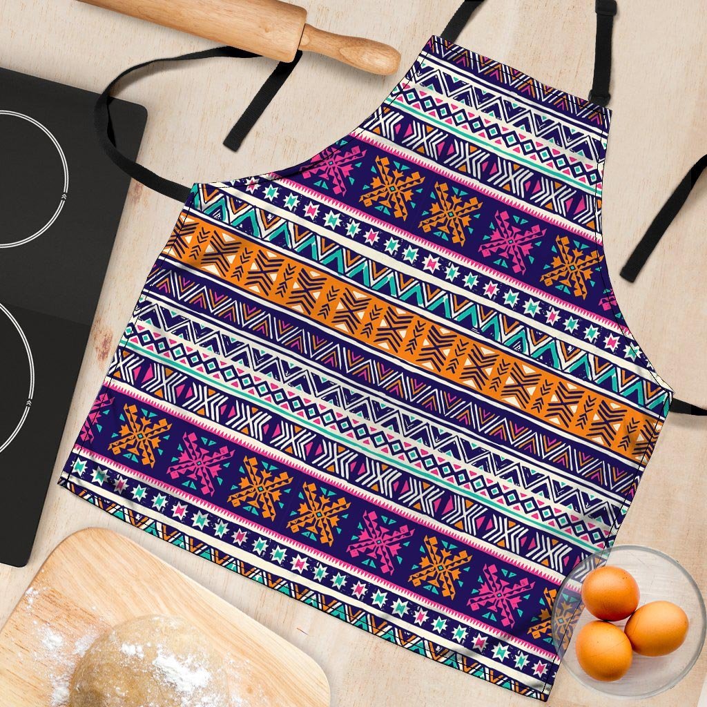 Multicolor Native Aztec Geometric Hipster Women's Apron-grizzshop